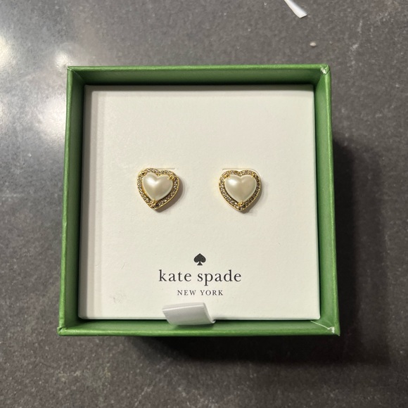 kate spade Jewelry Kate Spade Heart Pearl Earrings Poshmark